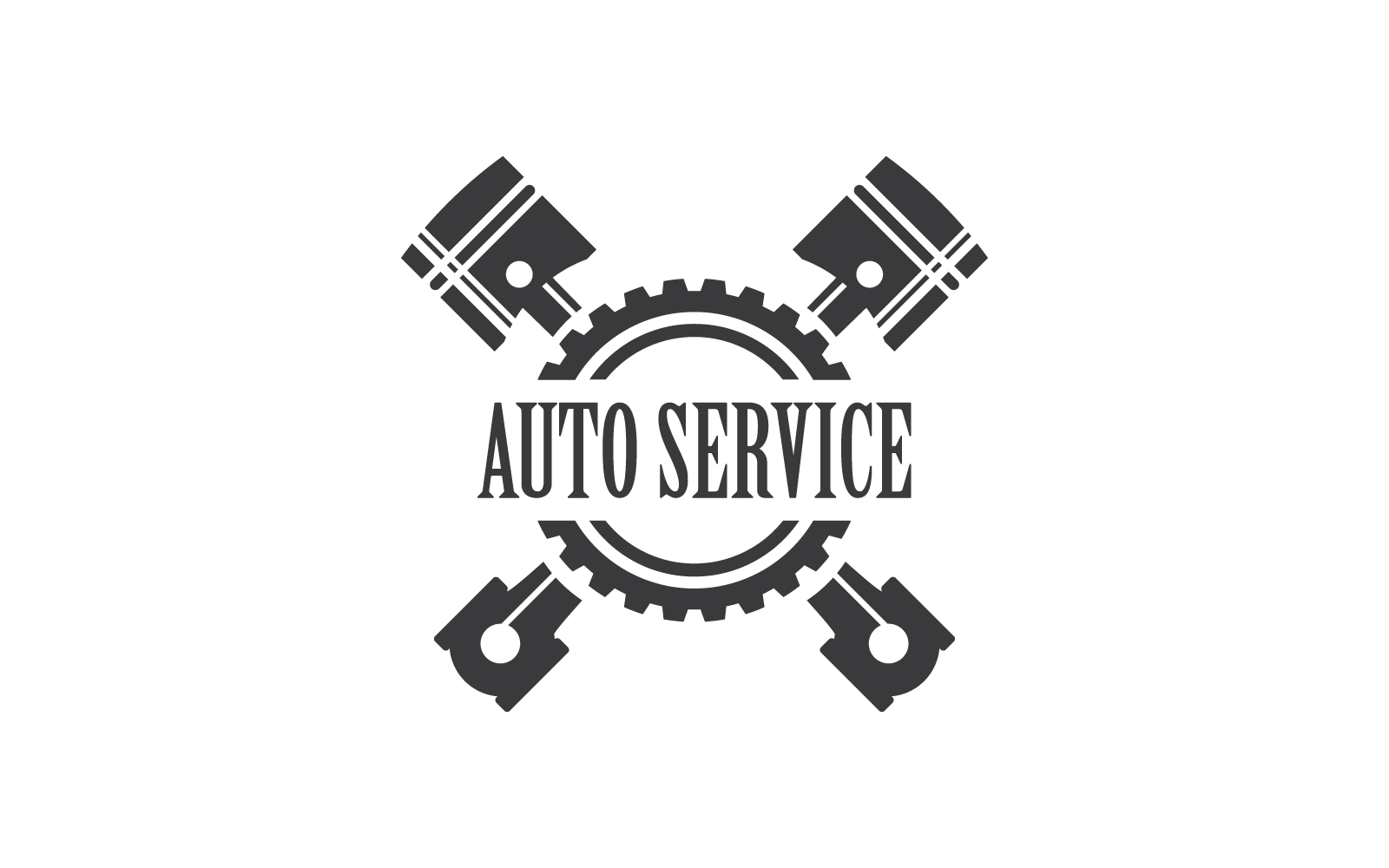 Píst auto servis logo ikona vektor plochý design