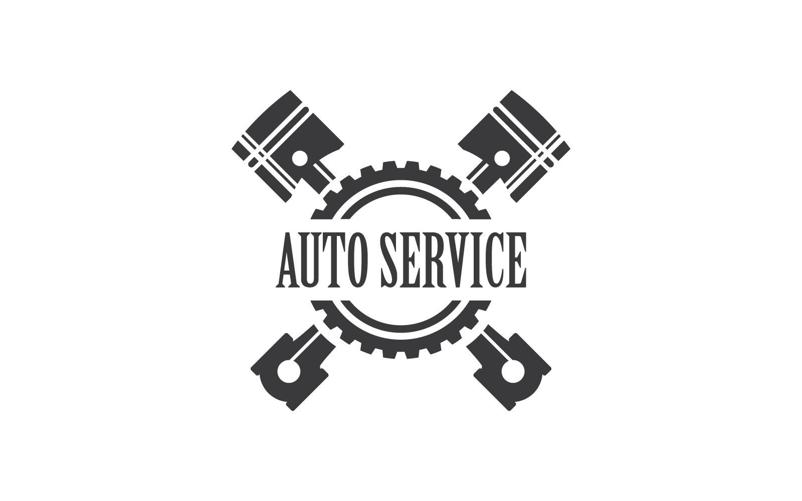 Pistón auto servicio logo icono vector diseño plano