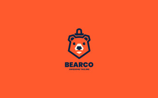 Bear Head Line Art Logo Style