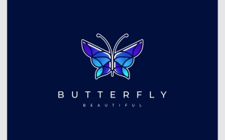 Butterfly Colorful Beautiful Logo