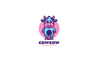 Cow Mascot Cartoon Logo Design 2