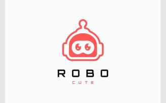 Cute Robot Cyborg Machine Logo