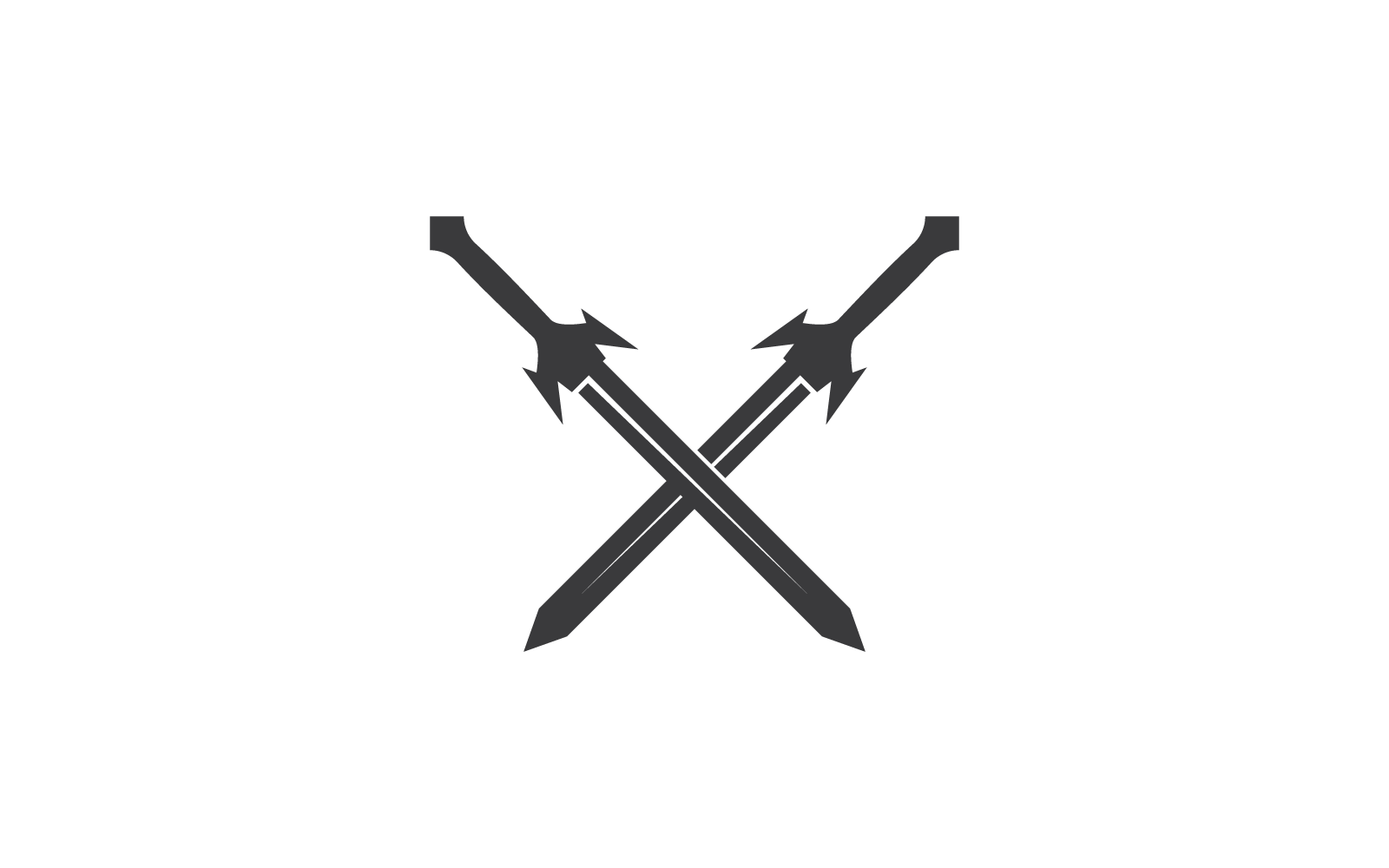 Disegno vettoriale dell'icona del logo dell'illustrazione della spada