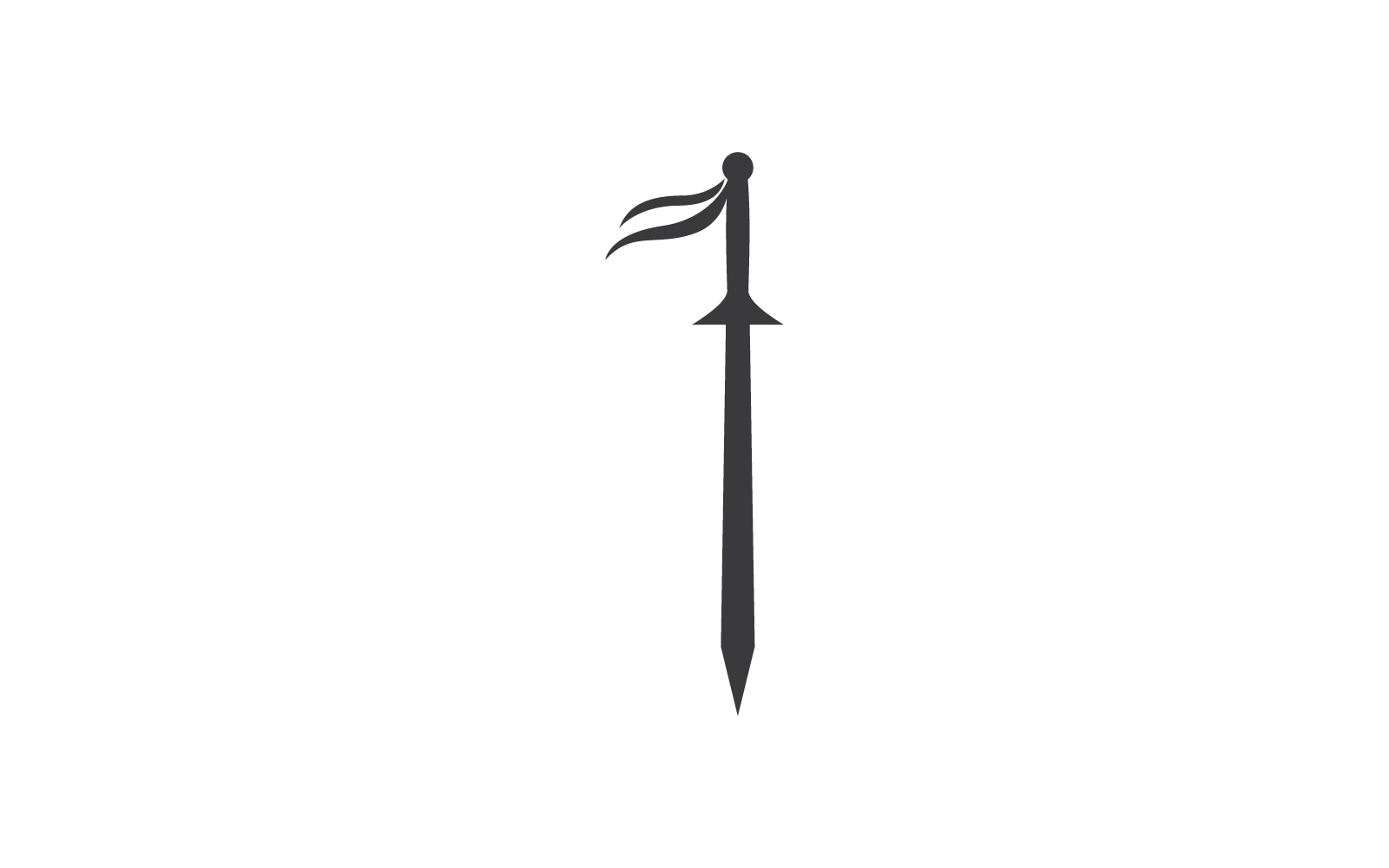 Kılıç illüstrasyon logo simge vektör şablonu