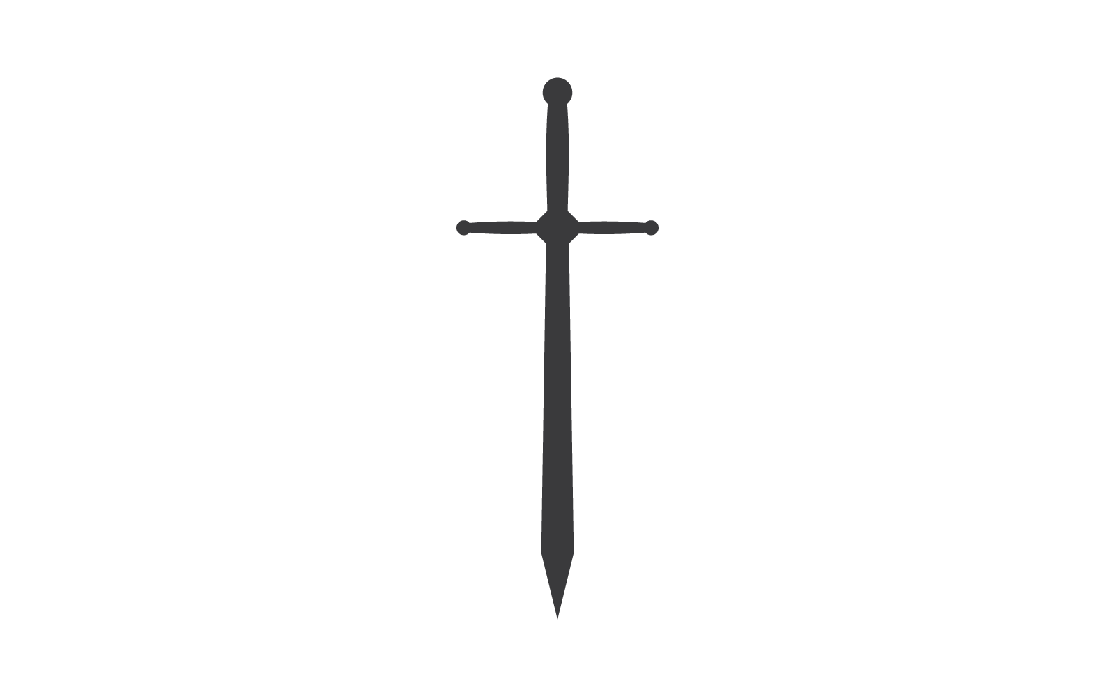 Kılıç illüstrasyon logo vektör düz tasarım şablonu