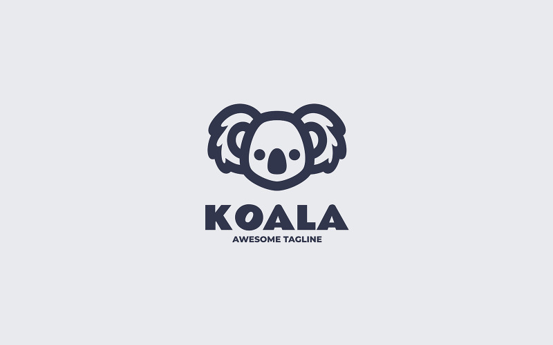 Koala Line Art Logo Style Logo Template
