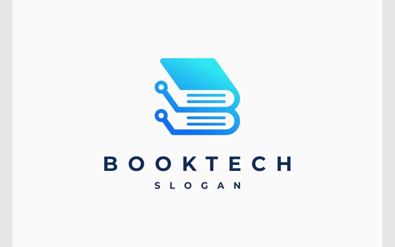 Letter B Book Technology Modern Logo Logo Template