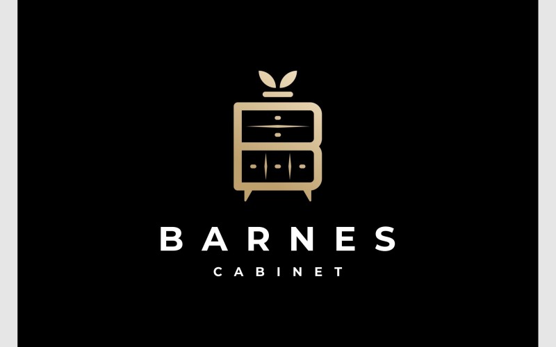 Letter B Cabinet Furniture Gold Logo Logo Template