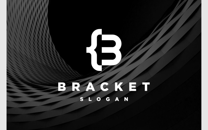 Letter B Curly Bracket Code Logo Logo Template
