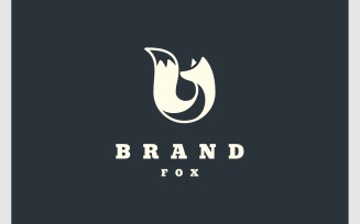 Letter B Fox Wolf Animal Logo