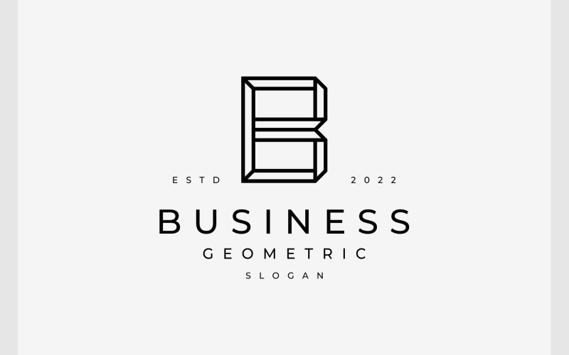 Letter B Origami Geometric Logo Logo Template
