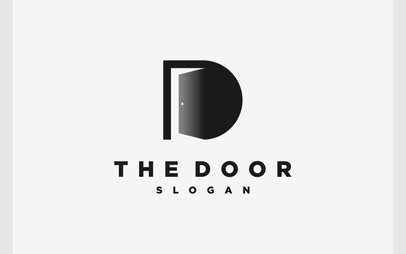 Letter D Open Door Room Logo Logo Template