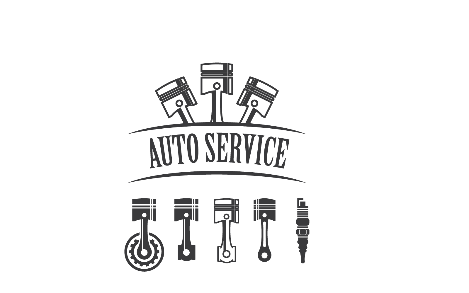 Modèle d&amp;#39;illustration d&amp;#39;icône vectorielle de logo de service automatique de piston