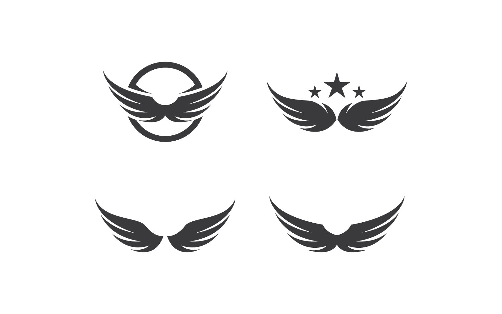 Modello di disegno vettoriale del logo dell'illustrazione dell'ala