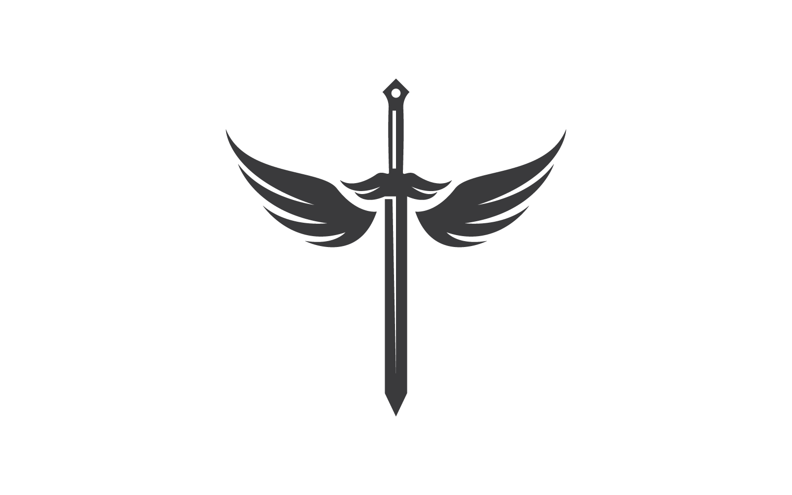 Modello vettoriale del logo dell'illustrazione della spada