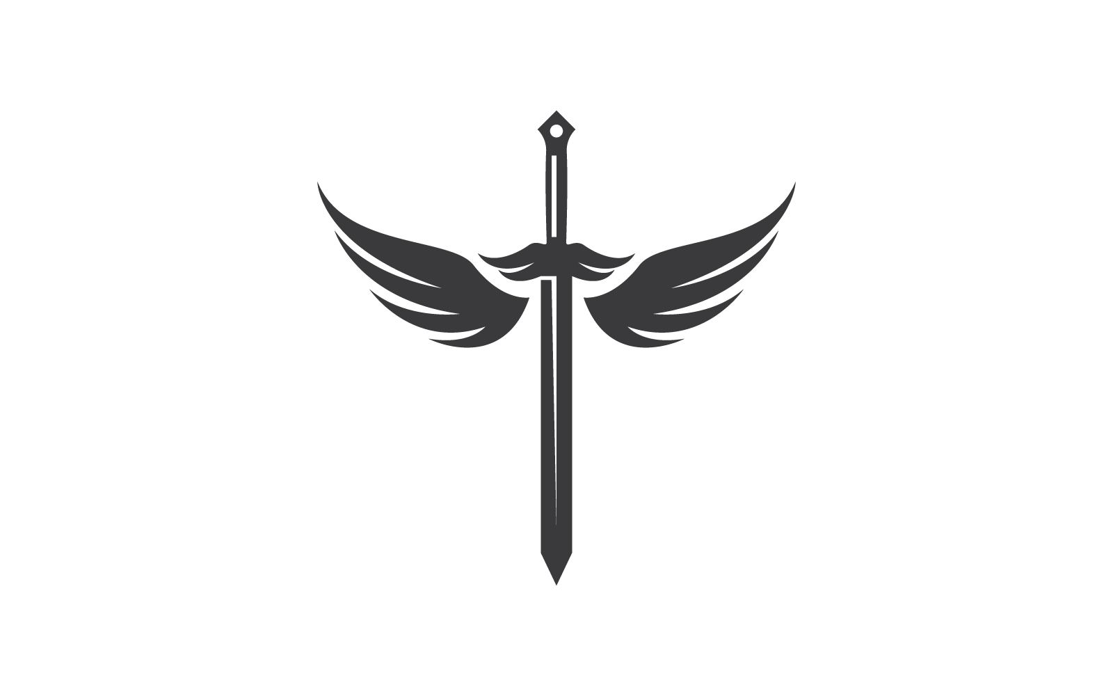 Modelo de vetor de logotipo de ilustração de espada