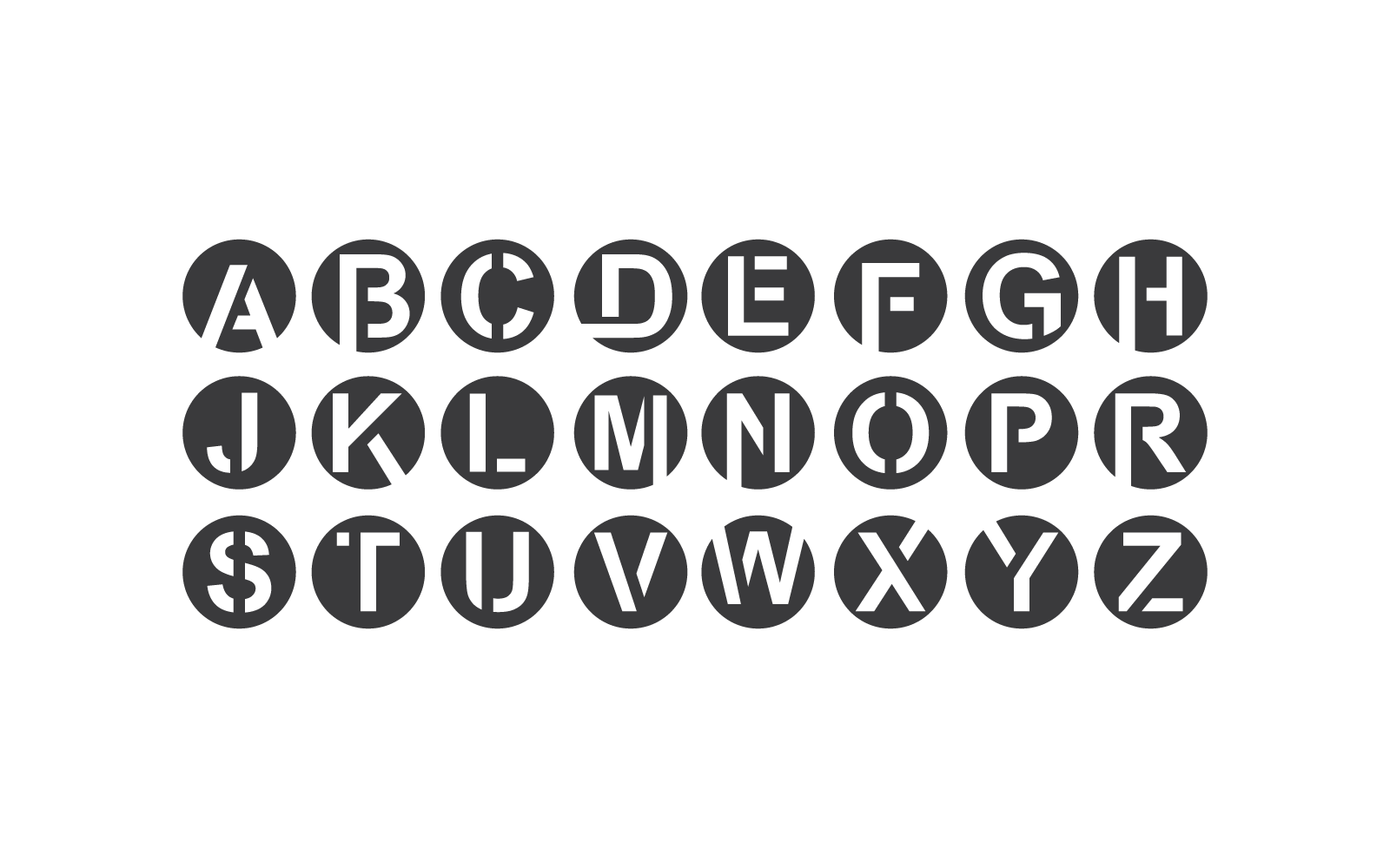 Modern Initial, letter, alphabet font logo template