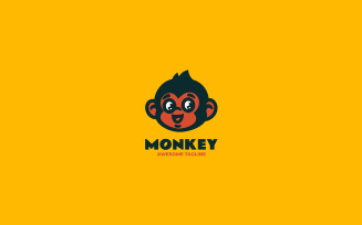 Monkey Head Mascot Cartoon Logo 1