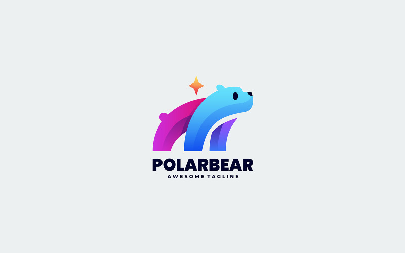 Polar Bear Gradient Colorful Logo 2 Logo Template