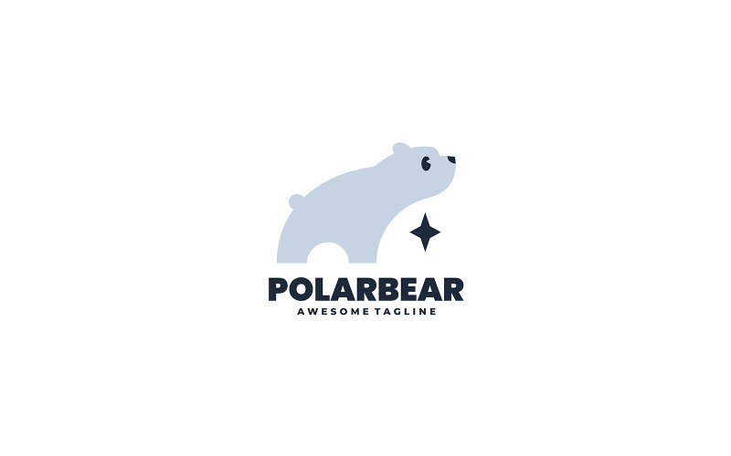 Polar Bear Silhouette Logo Logo Template
