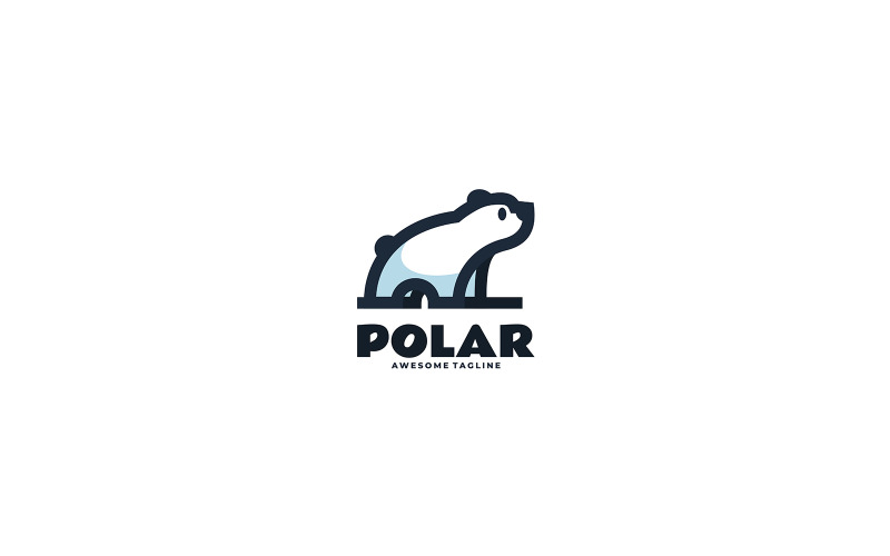 Polar Bear Simple Mascot Logo Logo Template