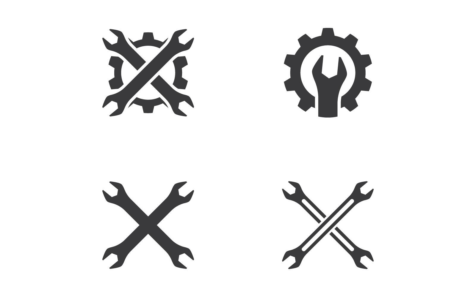 Schraubenschlüssel-Logo-Vektor-Icon-Design