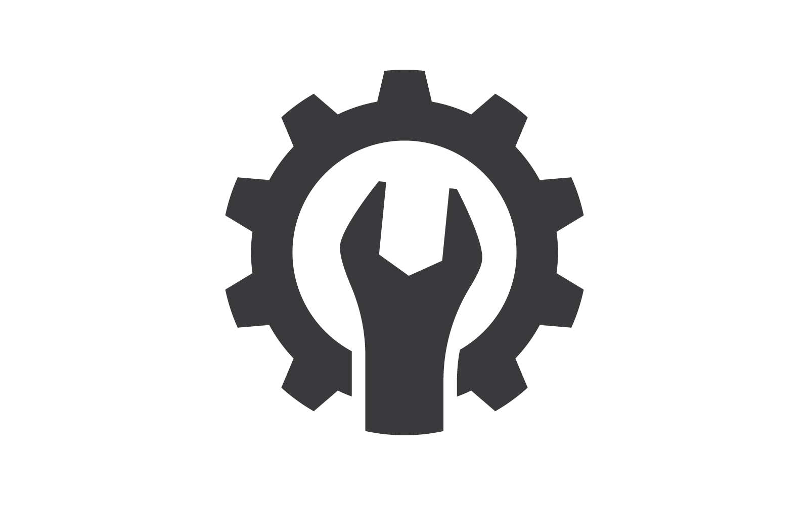 Skiftnyckel logotyp ikon vektor platt design