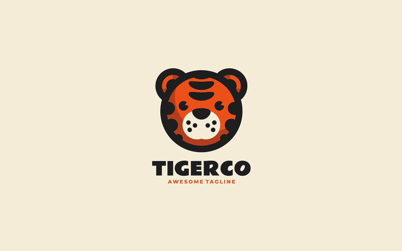 Tiger Mascot Cartoon Logo Logo Template