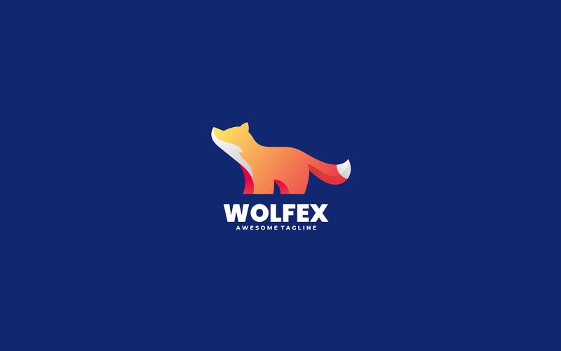Wolf Gradient Colorful Logo 3 Logo Template