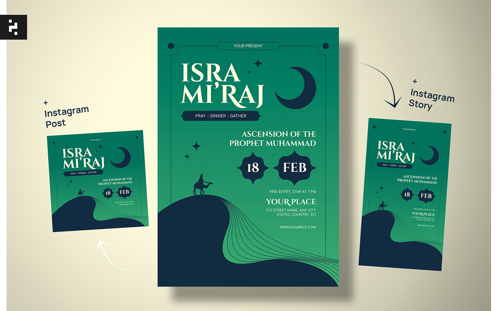 Kit Graphique #383073 Isra Miraj Divers Modles Web - Logo template Preview