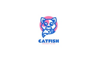 Cat Fish Simple Mascot Logo 1