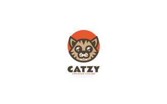 Cat Mascot Cartoon Logo Template 2