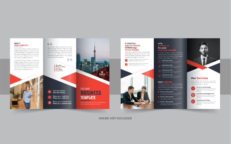 Company trifold brochure, Modern Business Trifold Brochure design layout Corporate Identity
