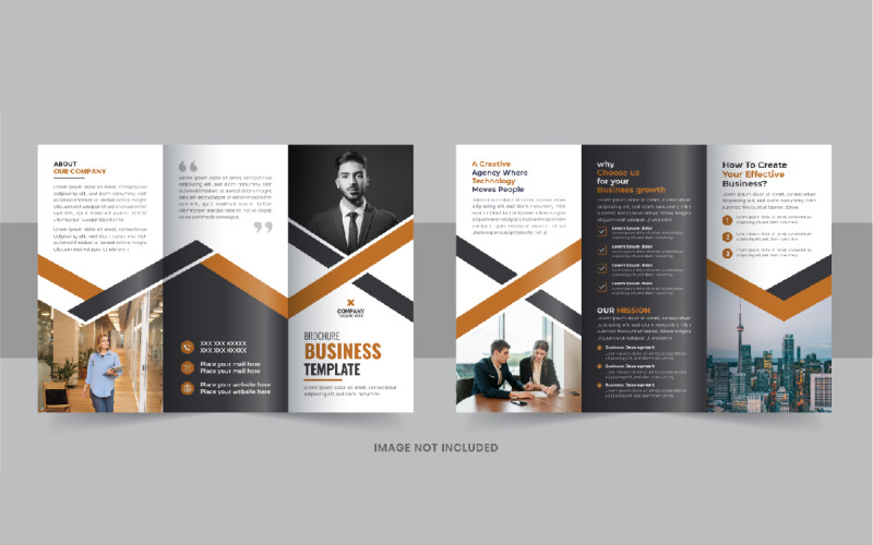 Company trifold brochure, Modern Business Trifold Brochure layout Corporate Identity