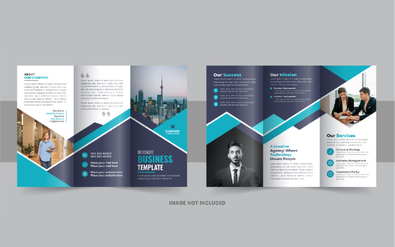 Company trifold brochure, Modern Business Trifold Brochure template design Corporate Identity