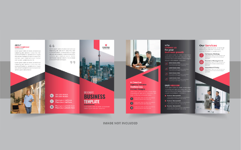 Company trifold brochure, Modern Business Trifold Brochure Corporate Identity