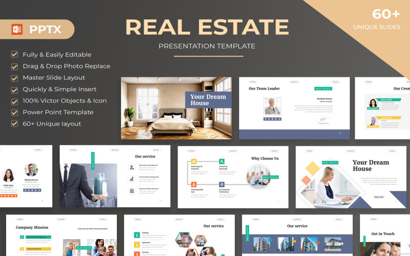 Creative Real Estate Presentation Template Layout PowerPoint Template
