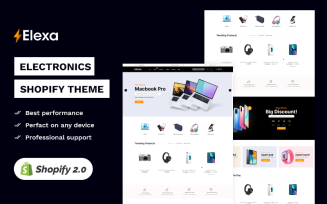 Elexa -Electronics Digital store High level Shopify 2.0 Multi-purpose Responsive Theme