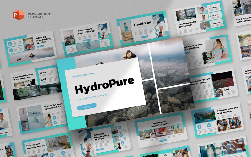 Hydropure - Drinking Water Powerpoint Template PowerPoint Template