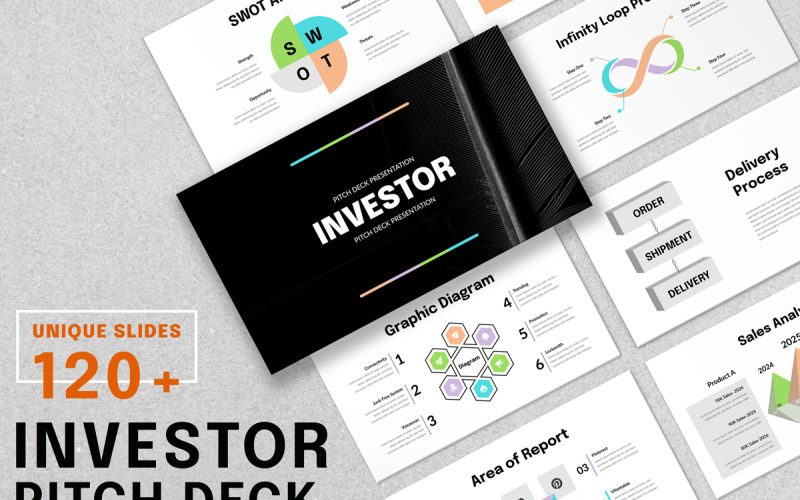 Investor Pitch Deck Presentation Design Layout PowerPoint Template
