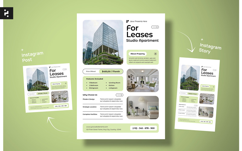 Modern Clean Real Estate Flyer Template Corporate Identity