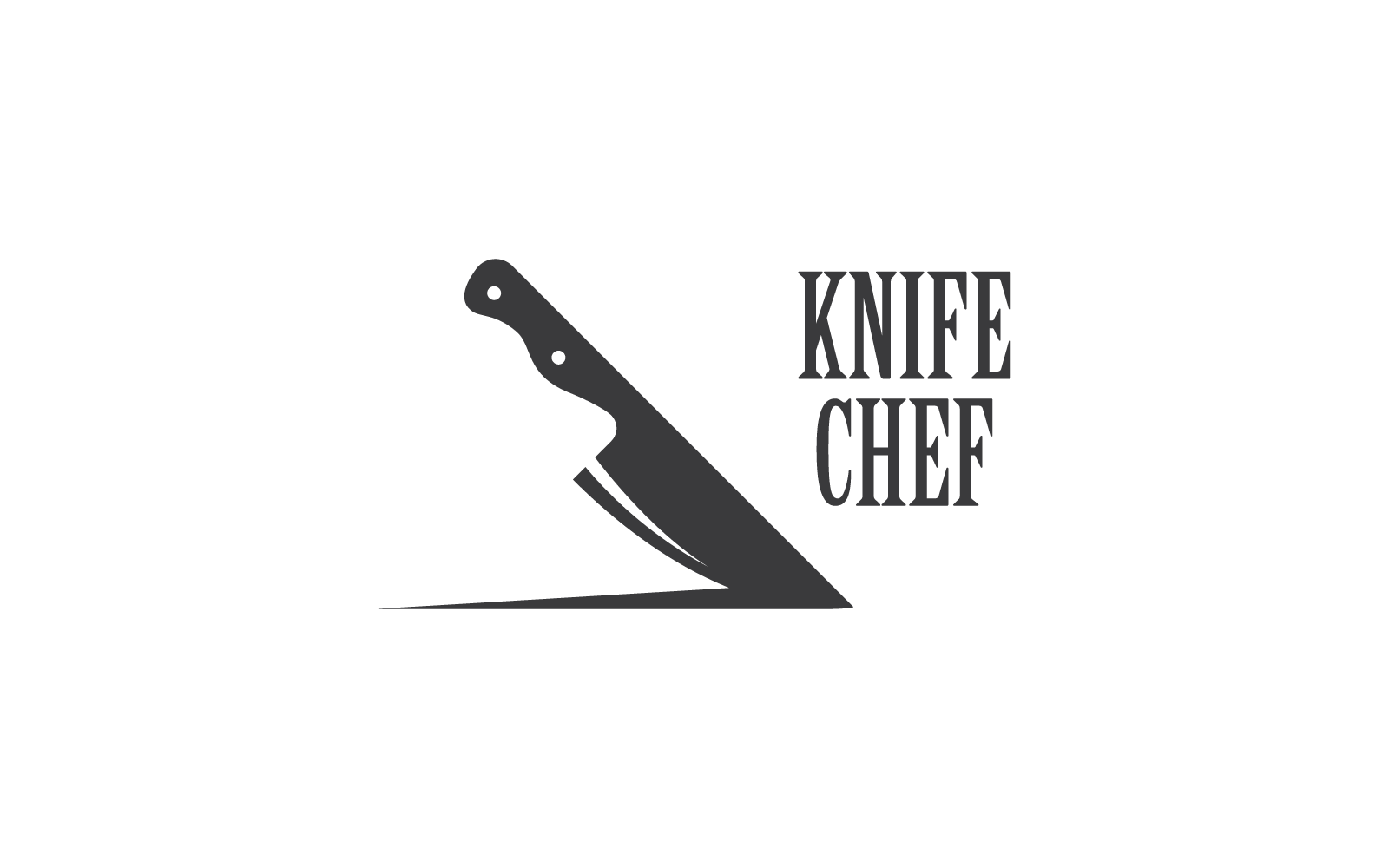 plantilla vectorial del logotipo del chef de cocina con cuchillo