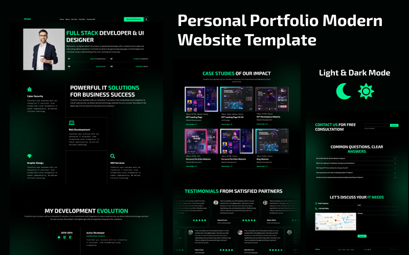 xFolio - Personal Portfolio Modern Landing Page Website template Landing Page Template