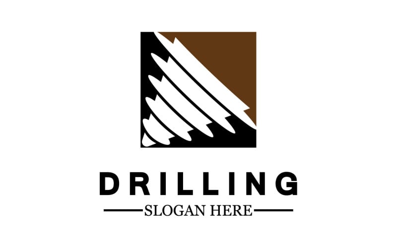 Emblem of water well drilling logo version 5 Logo Template