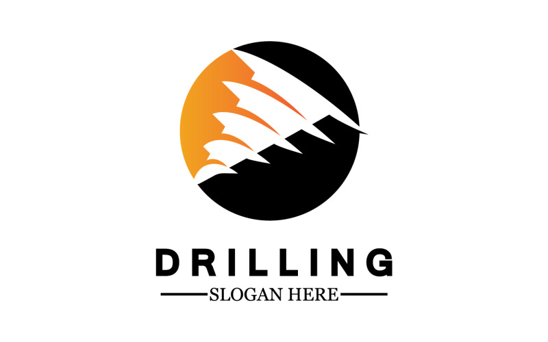 Emblem of water well drilling logo version 9 Logo Template