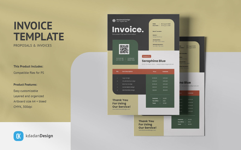 Invoice PSD Design Template Vol 018 Corporate Identity