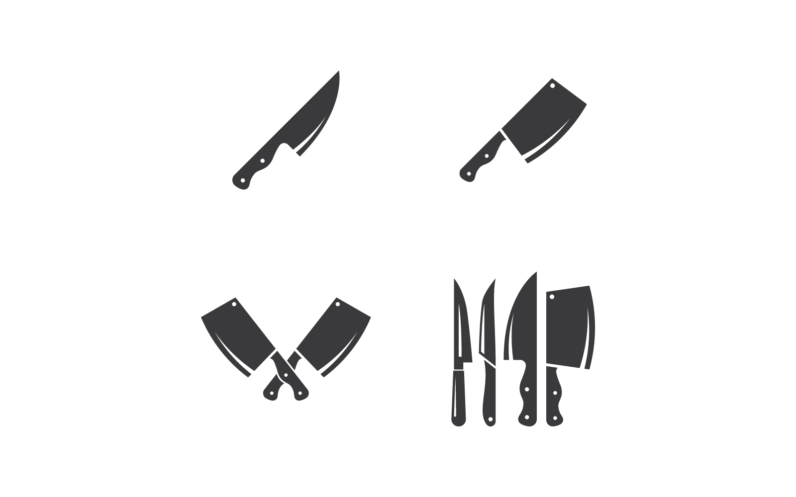 knife cooking chef logo illustration template