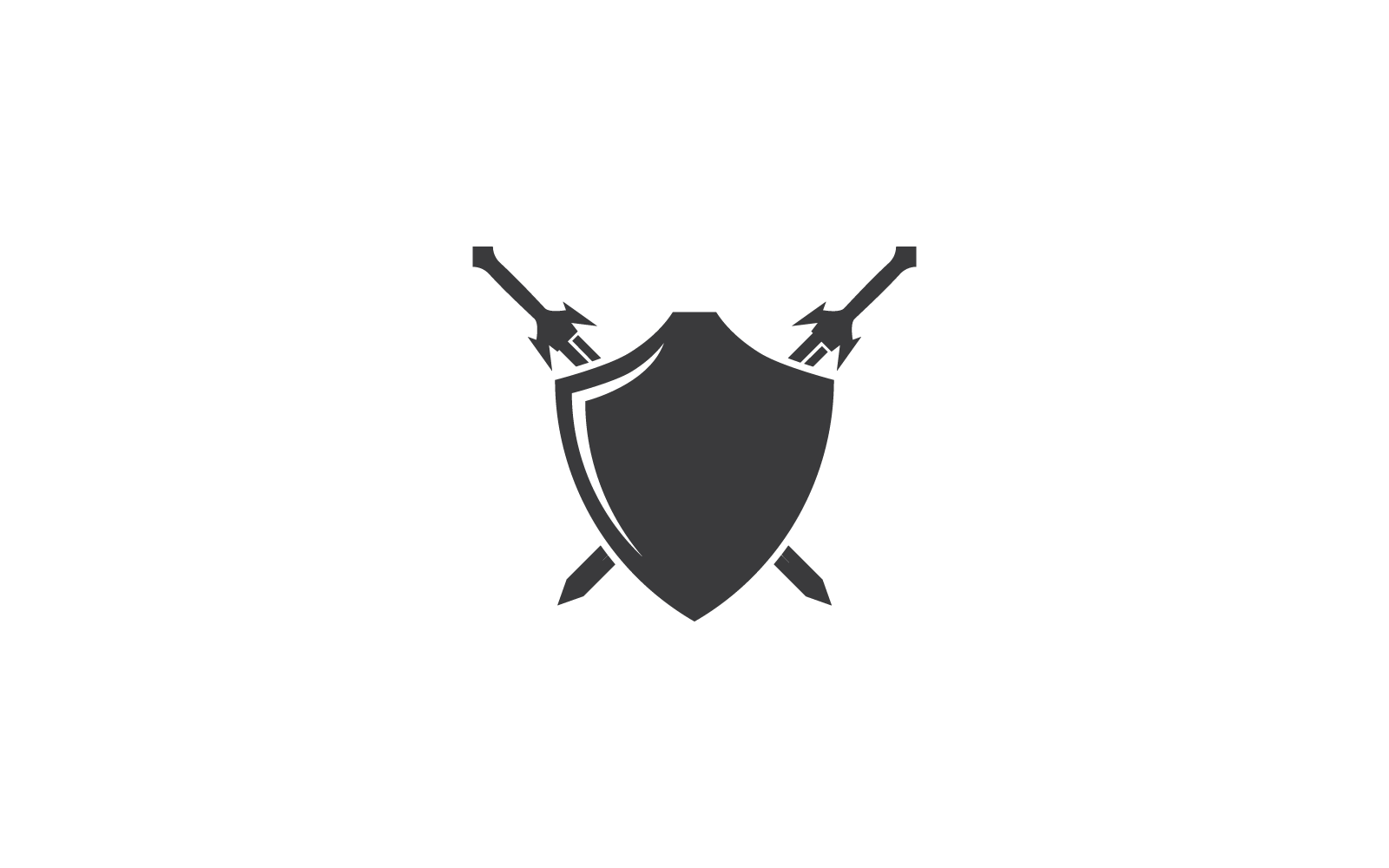Plantilla vectorial del icono del logotipo de espada