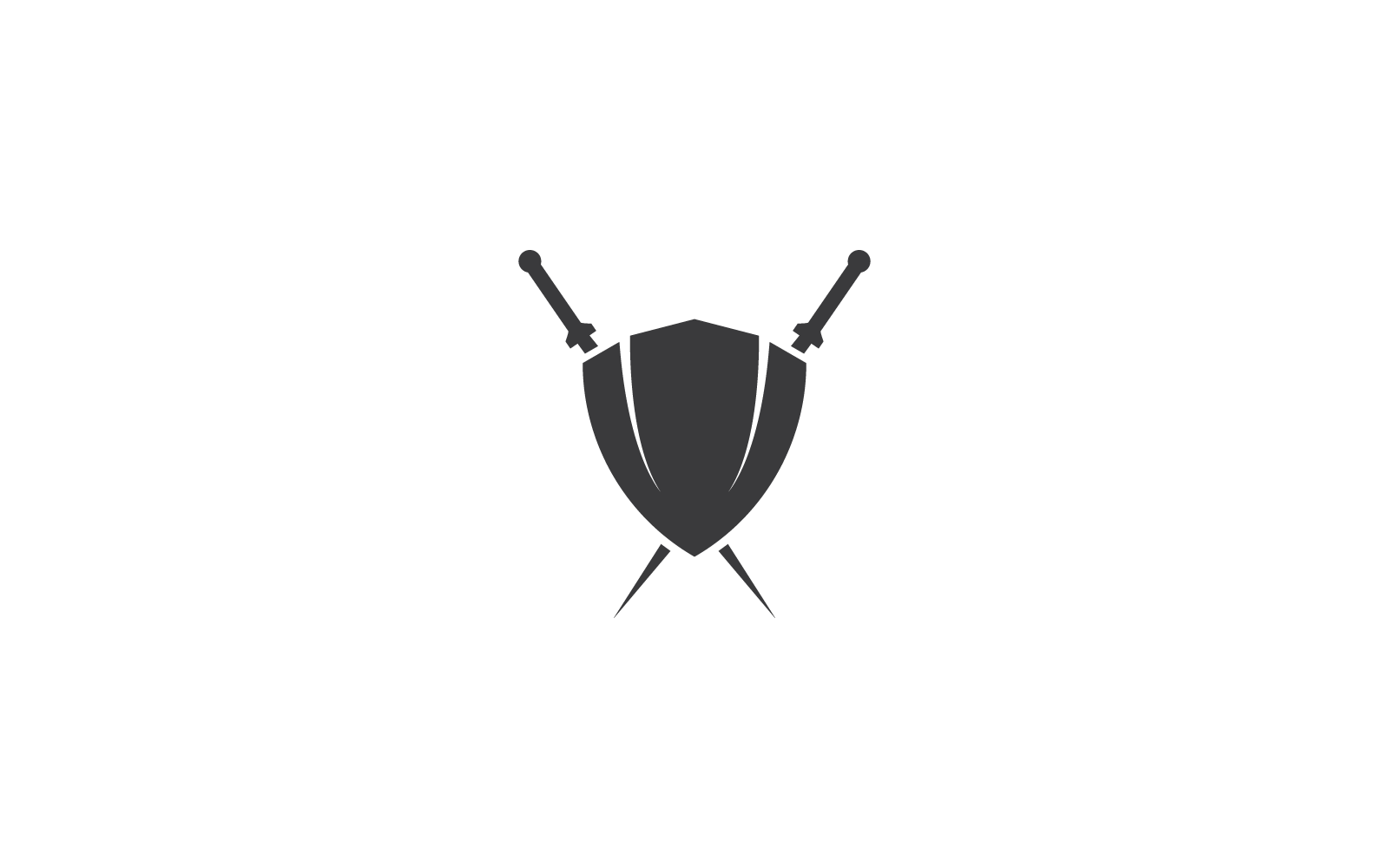 Schwert-Logo-Vektor-flache Design-Vorlage
