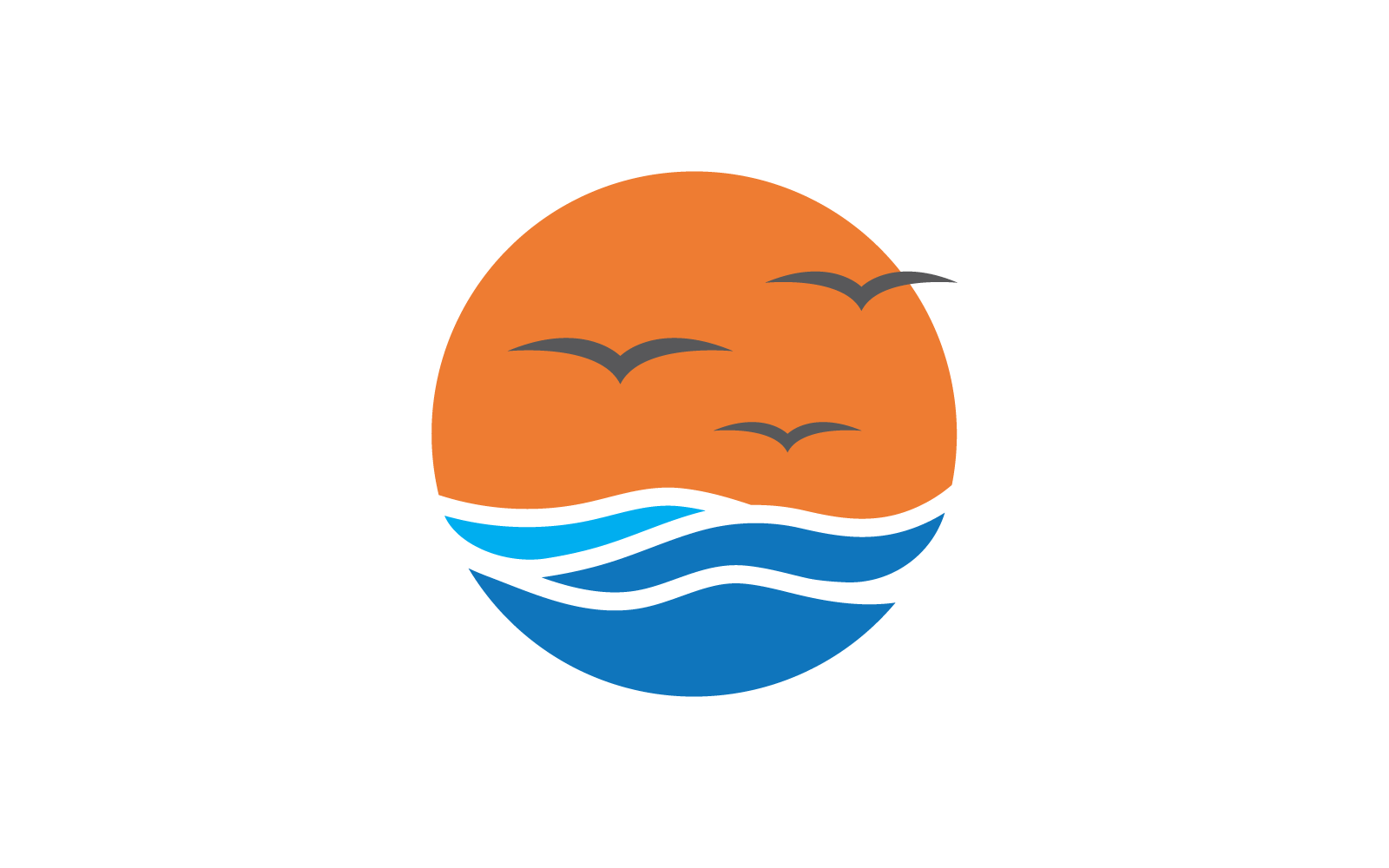 Su Dalgası illüstrasyon logo vektör şablonu